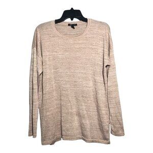 Mng Sweater Women Size L Long Sleeve Crew Pink Glitter Shimmer Metallic Button